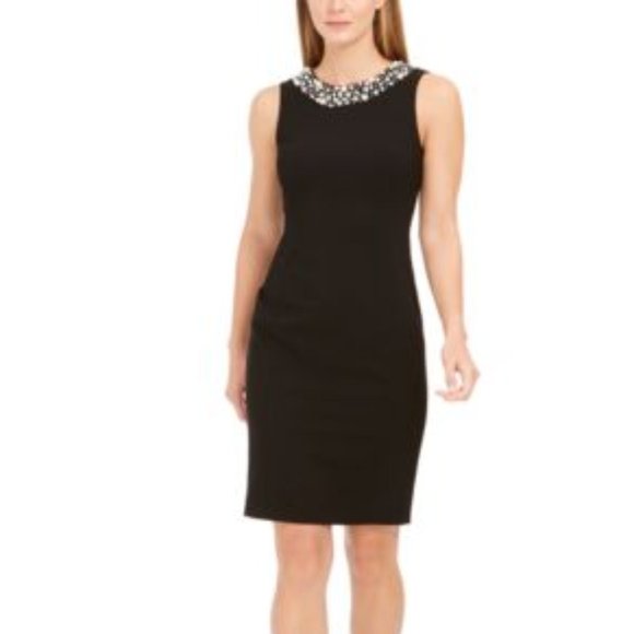 Calvin Klein Petite Black Pearl Dress - Picture 1 of 5